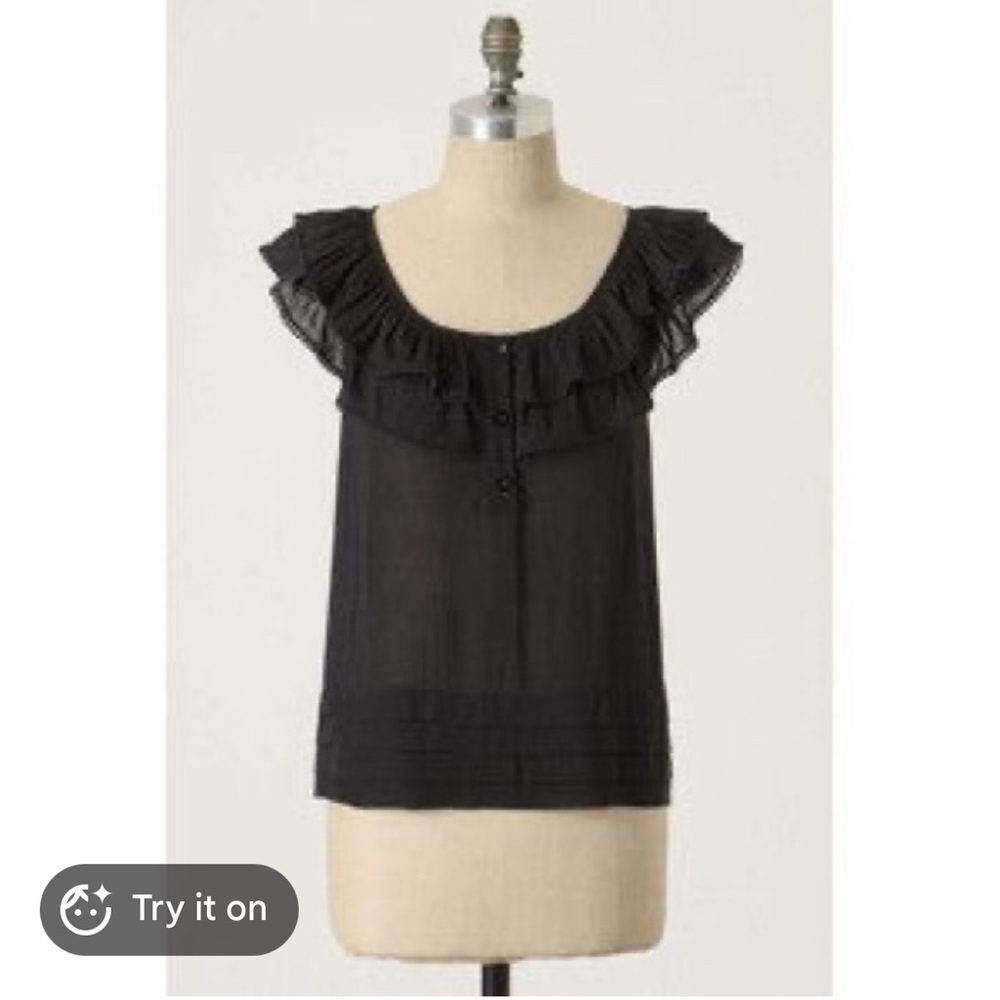 Anthropologie. Black top. Sz 14. Like new.